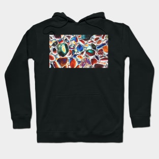 Trippy pebbles on a cold beach: psychedelic edit of abstract nature photography Hoodie